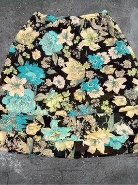 black floral ruffle skirt fairy grunge y2k layered mini